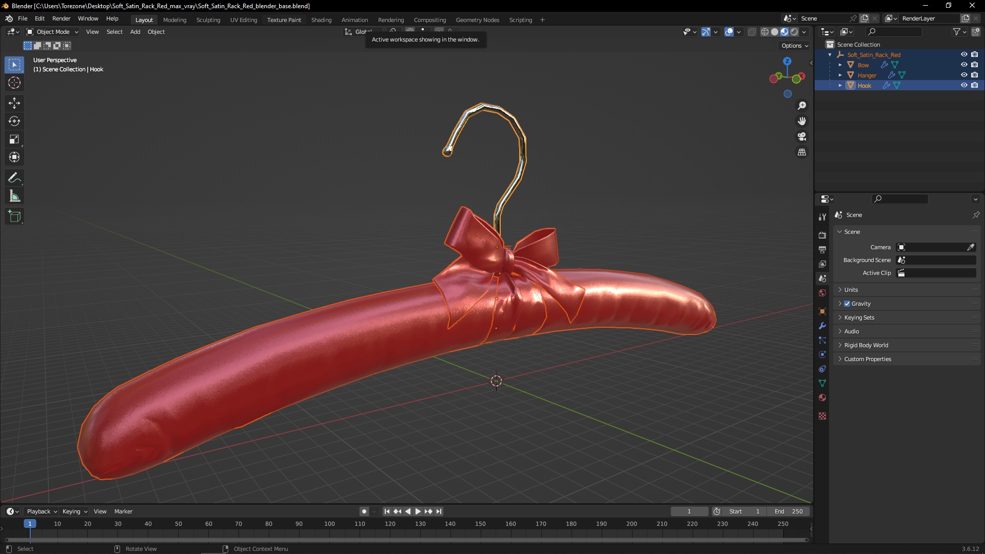 Soft Satin Rack Red 3D model