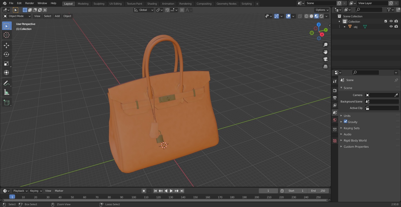Hermes Birkin Bag 3D