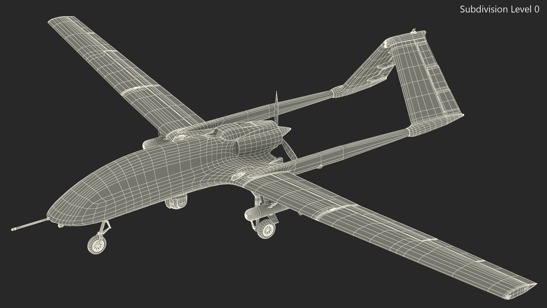 3D Armed Combat Drone Blue model