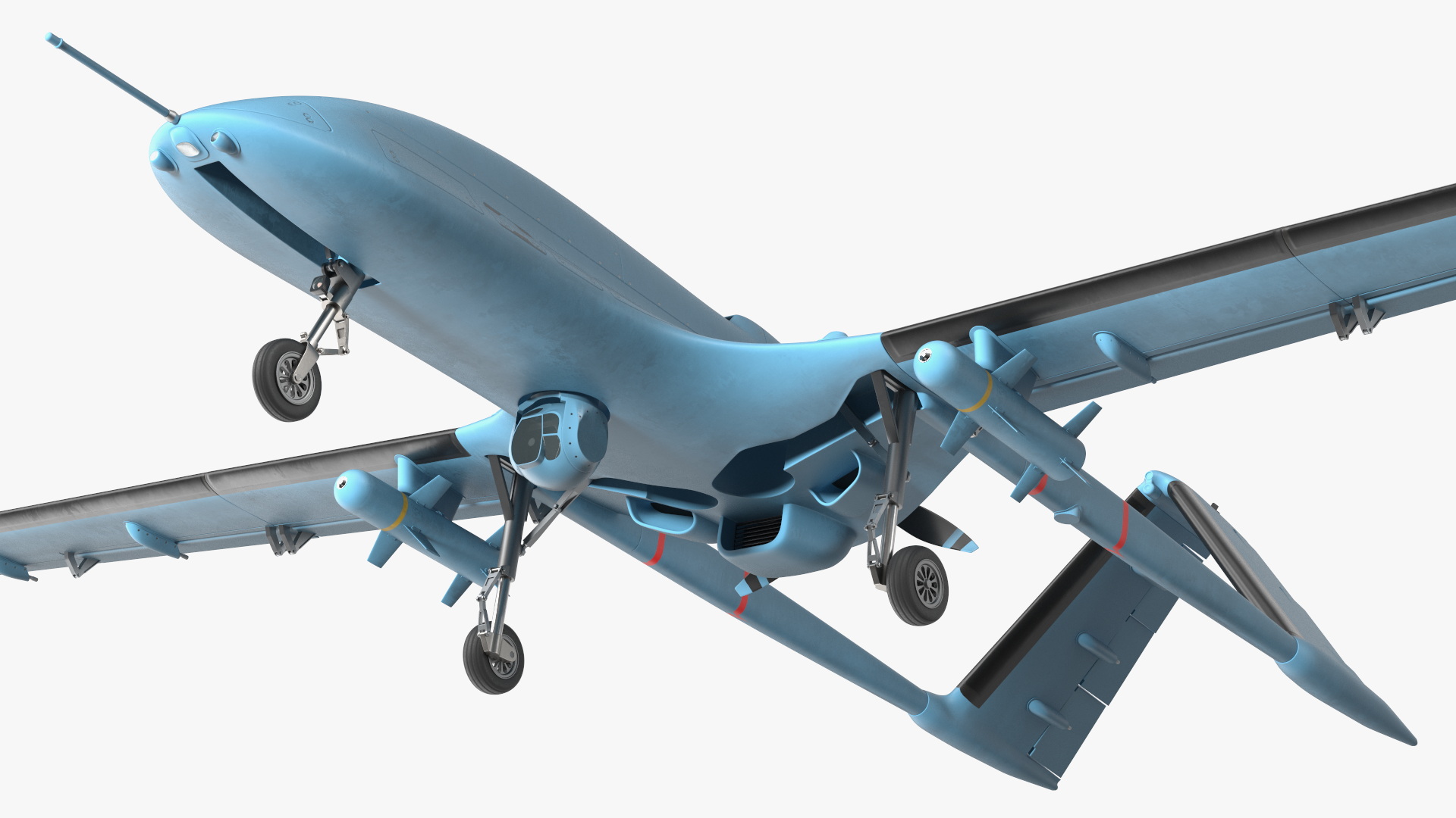 3D Armed Combat Drone Blue model