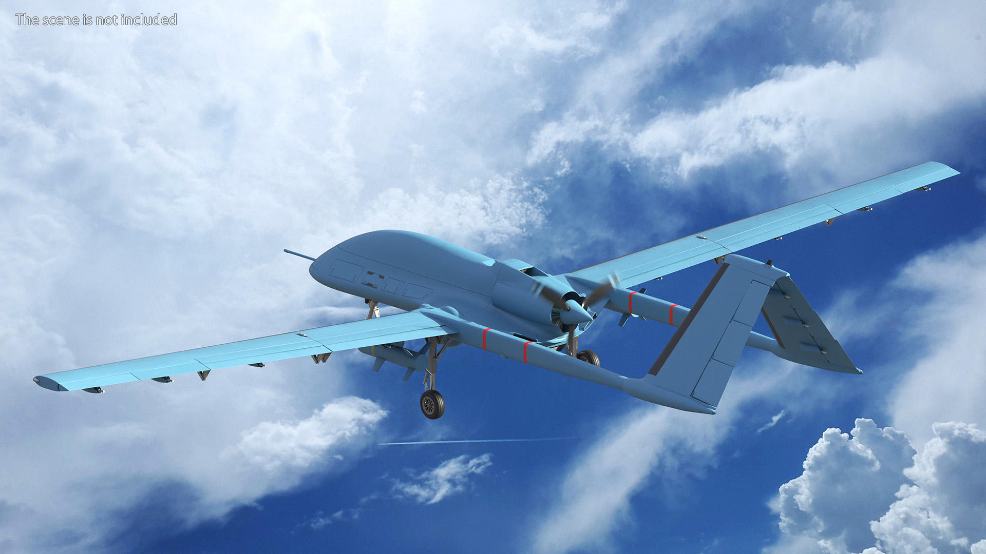 3D Armed Combat Drone Blue model
