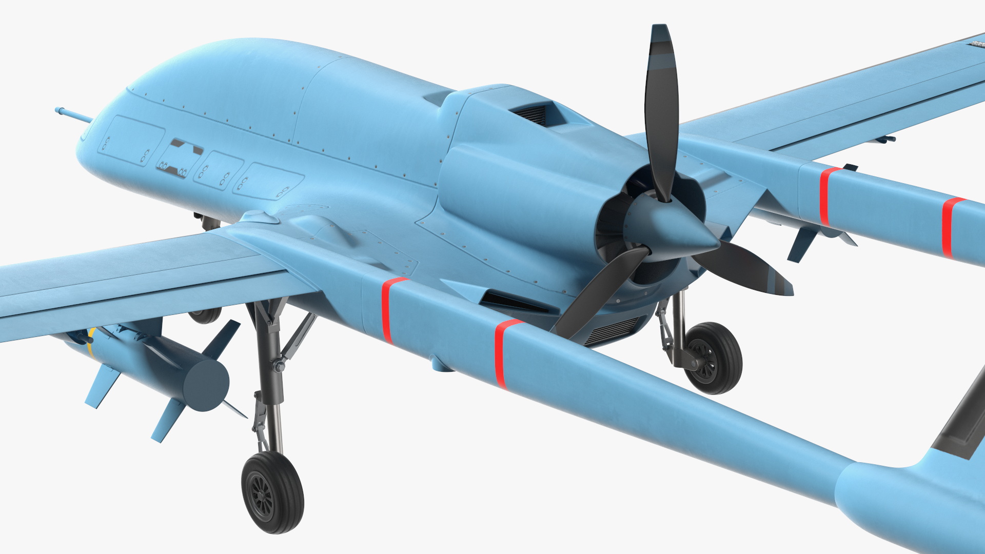 3D Armed Combat Drone Blue model