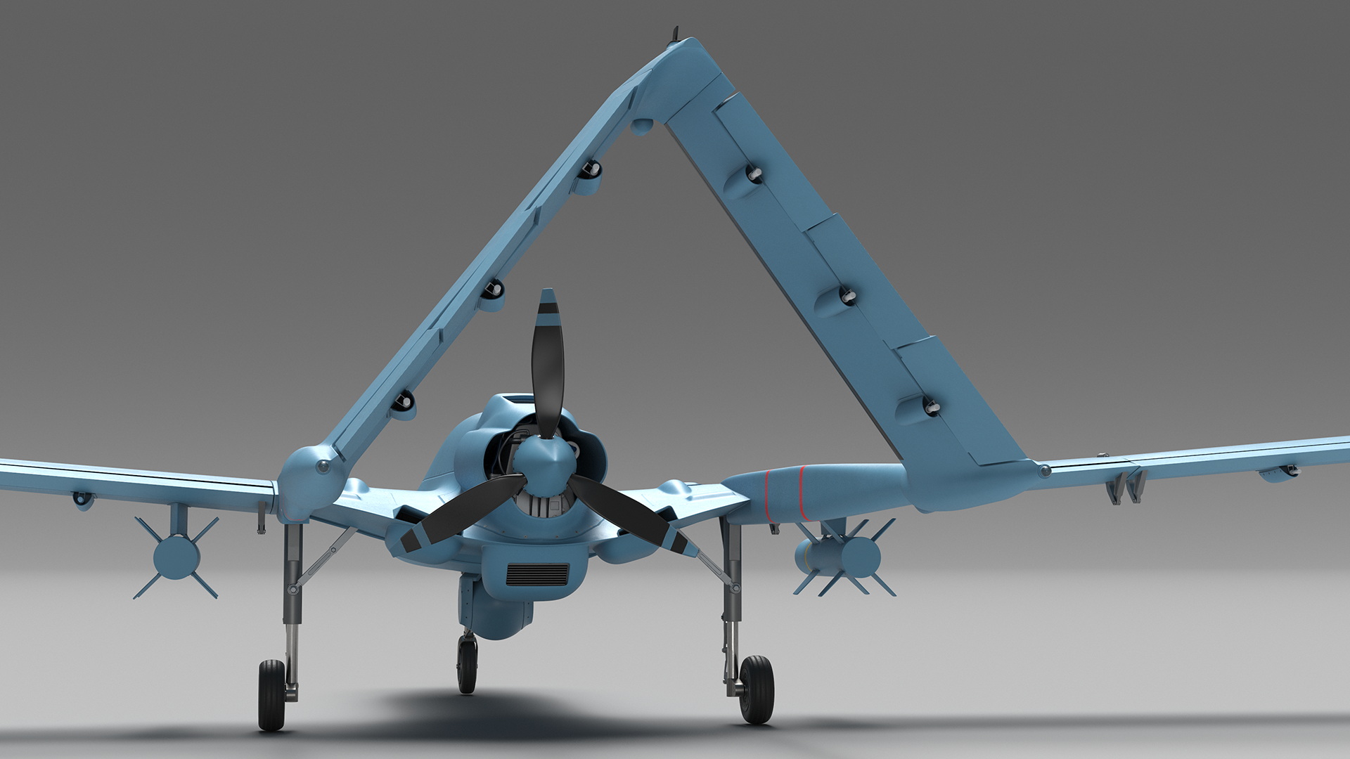 3D Armed Combat Drone Blue model