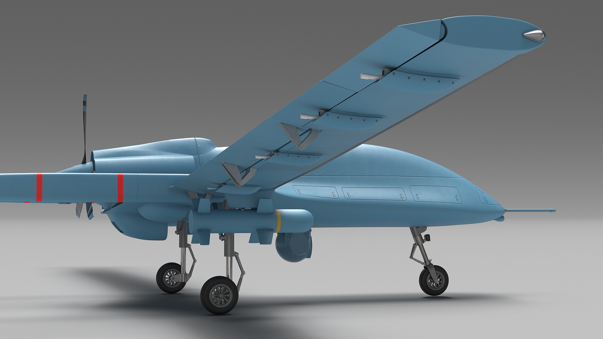 3D Armed Combat Drone Blue model