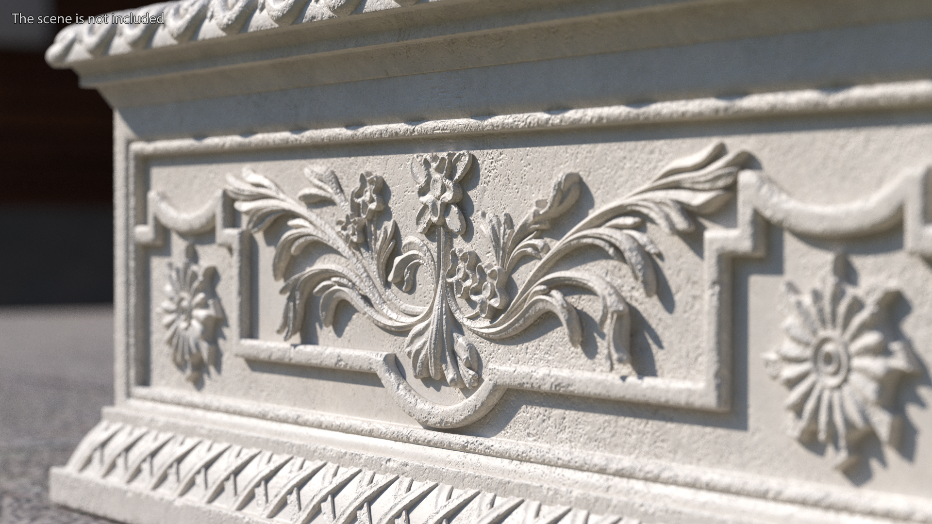 3D model Trough Planter With Moss Garden h30