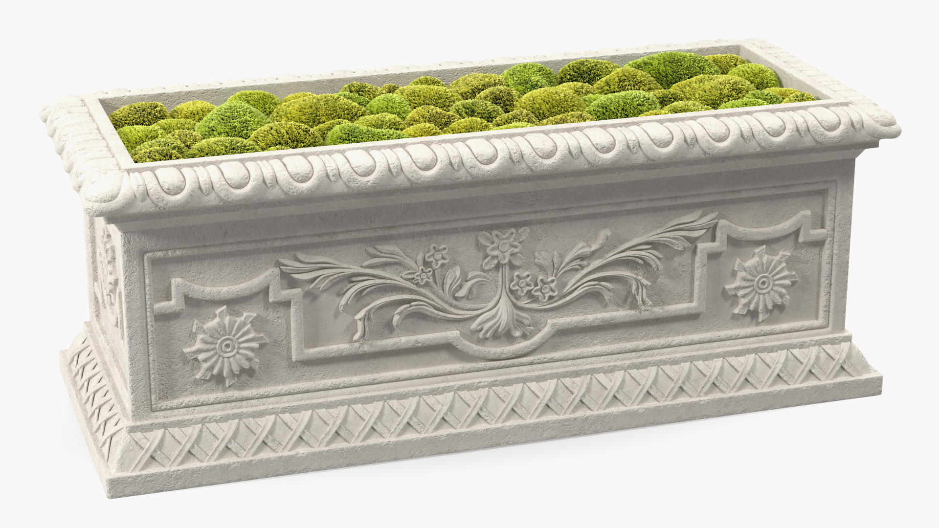 3D model Trough Planter With Moss Garden h30