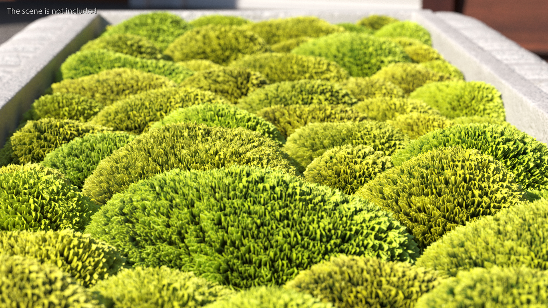 3D model Trough Planter With Moss Garden h30