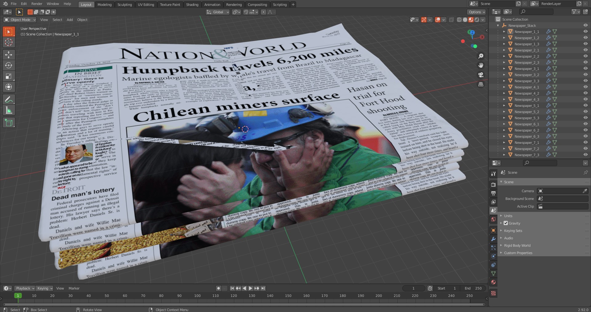 3D model Newspaper Stack