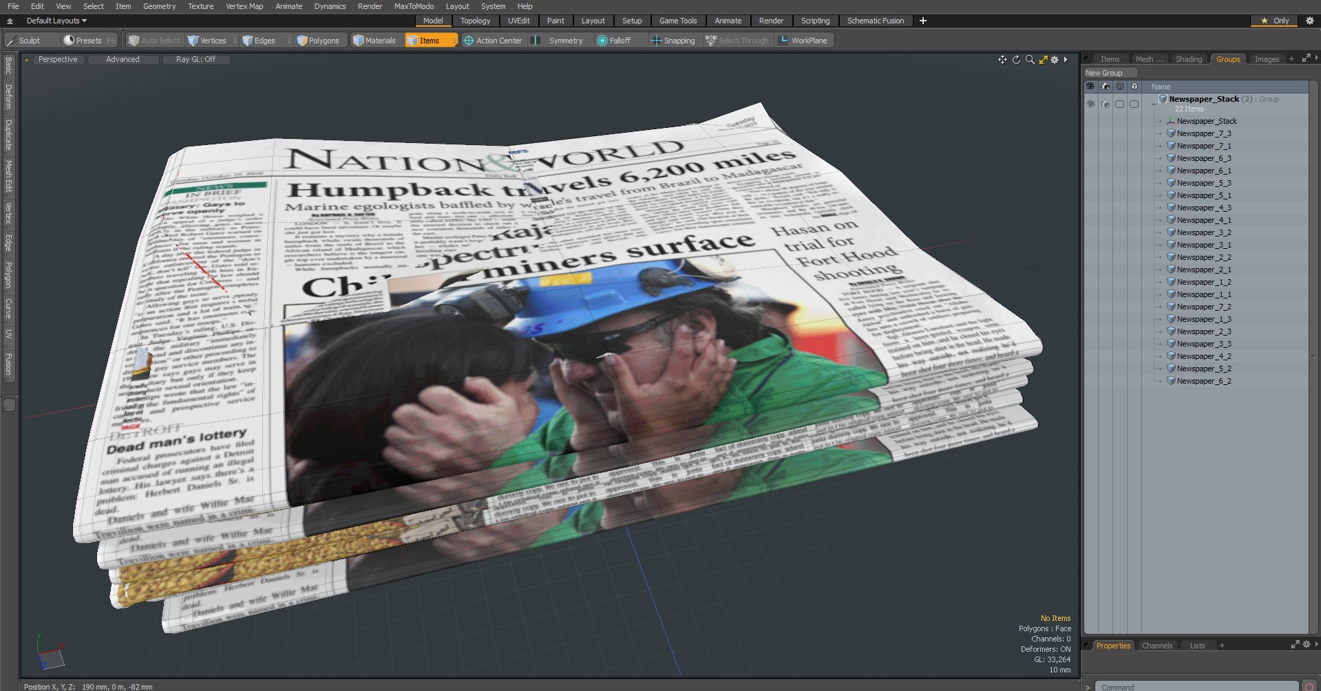 3D model Newspaper Stack