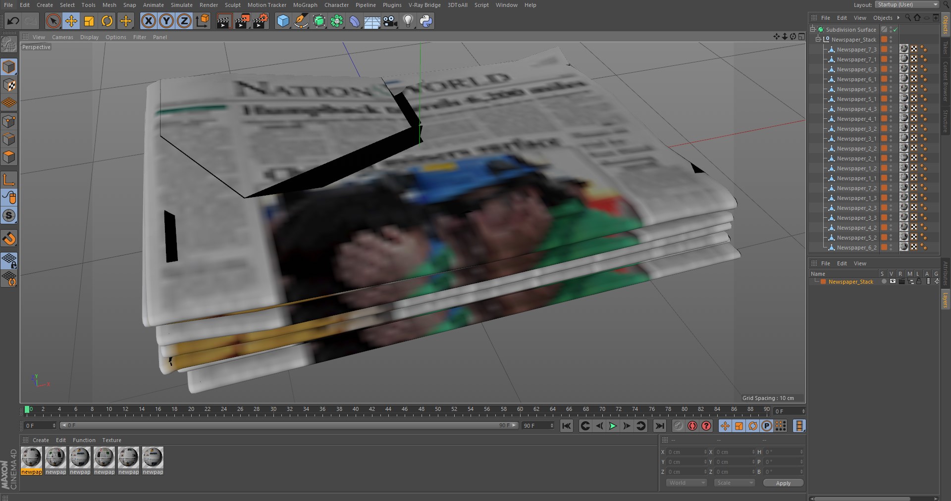 3D model Newspaper Stack