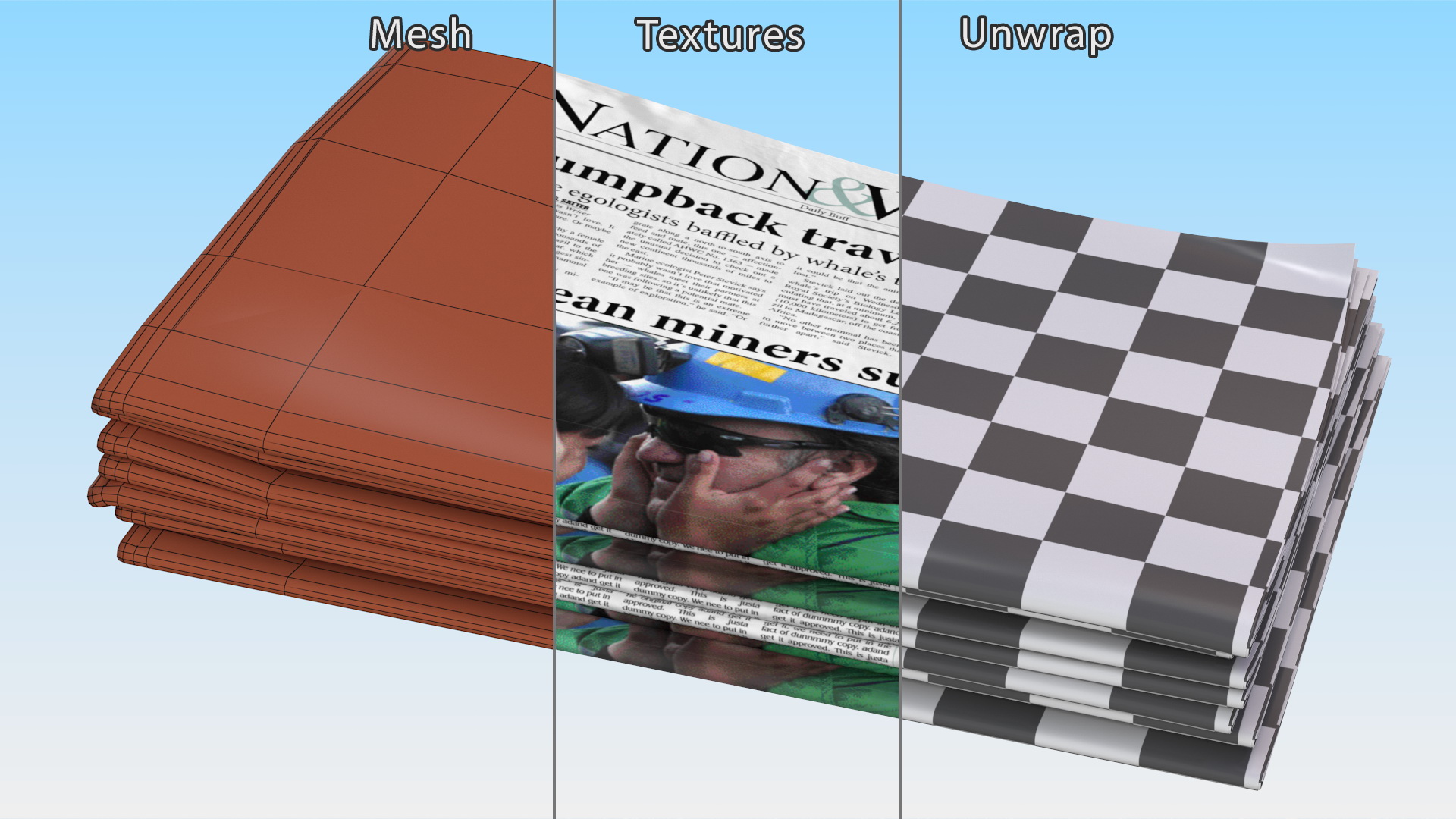 3D model Newspaper Stack