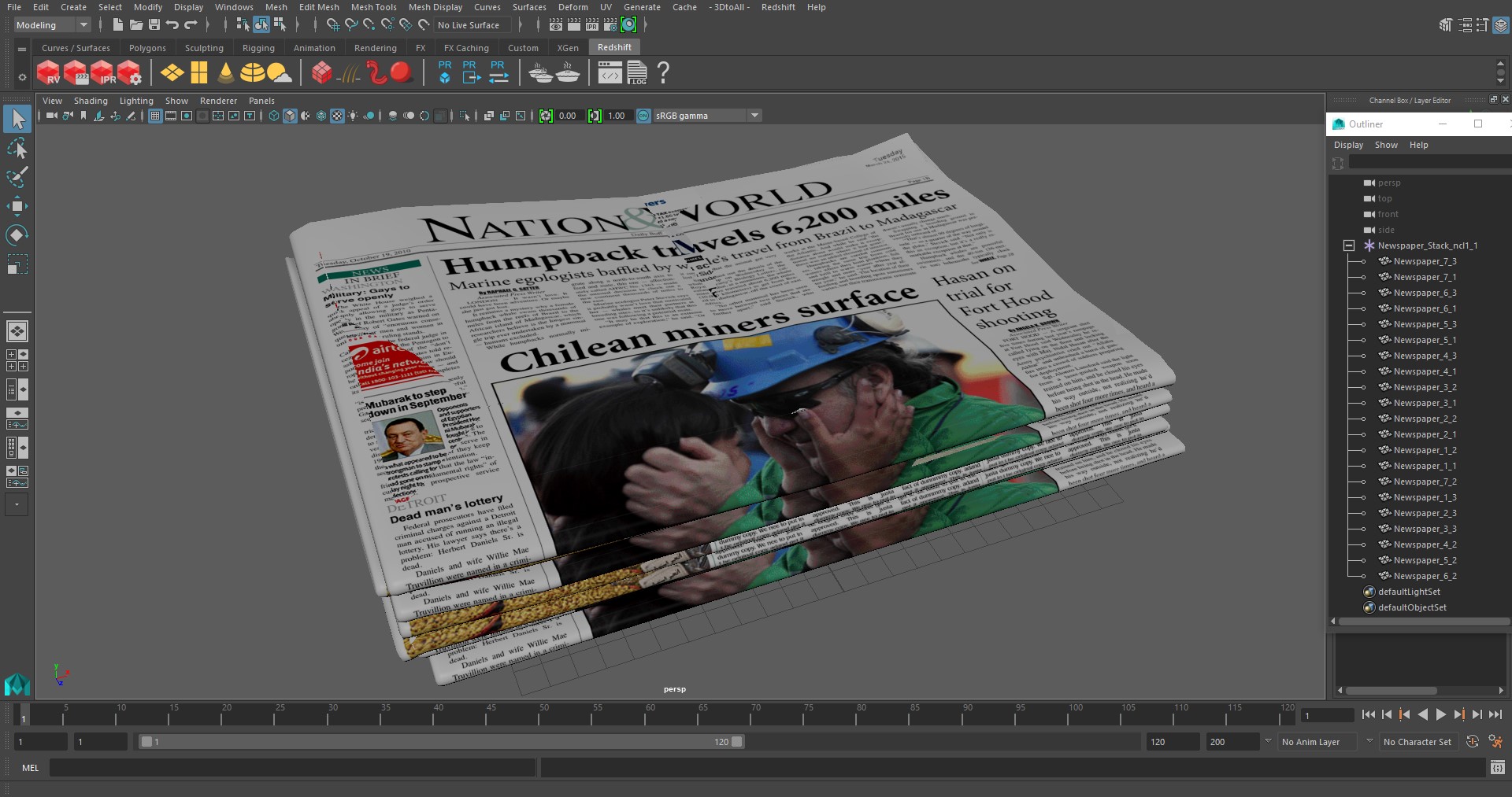 3D model Newspaper Stack