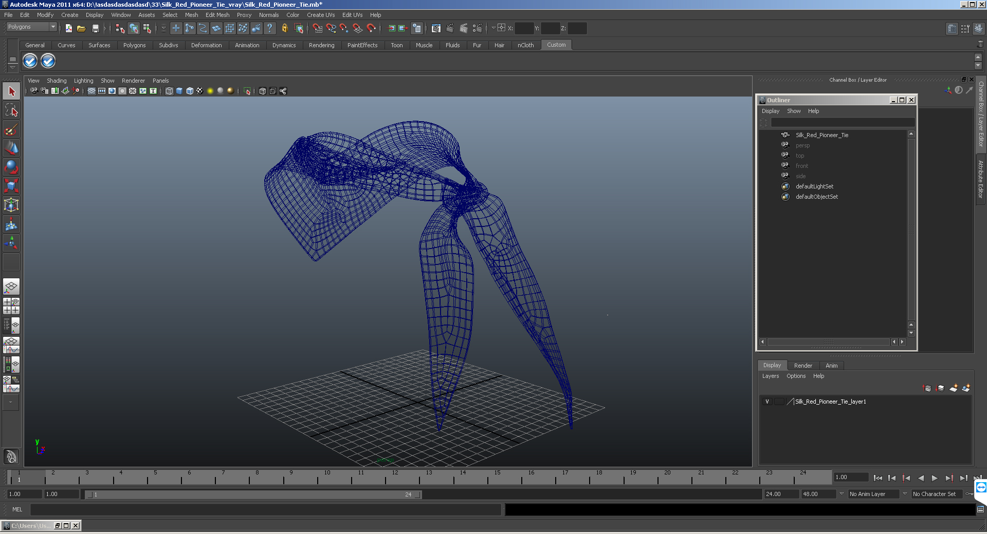 3D model Silk Red Pioneer Tie
