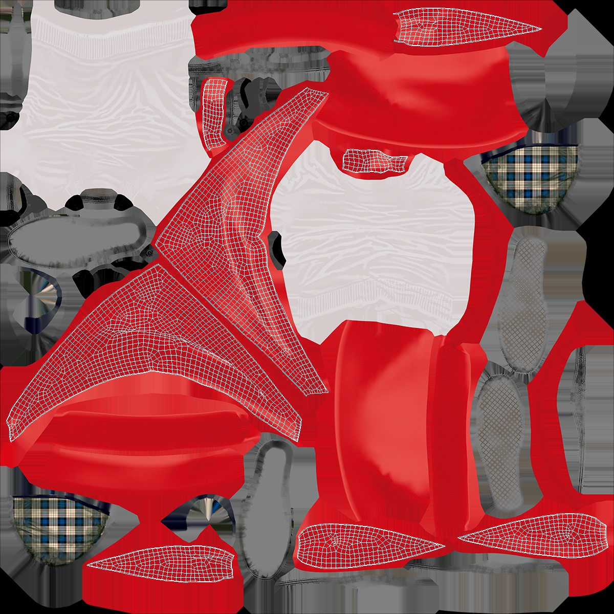 3D model Silk Red Pioneer Tie