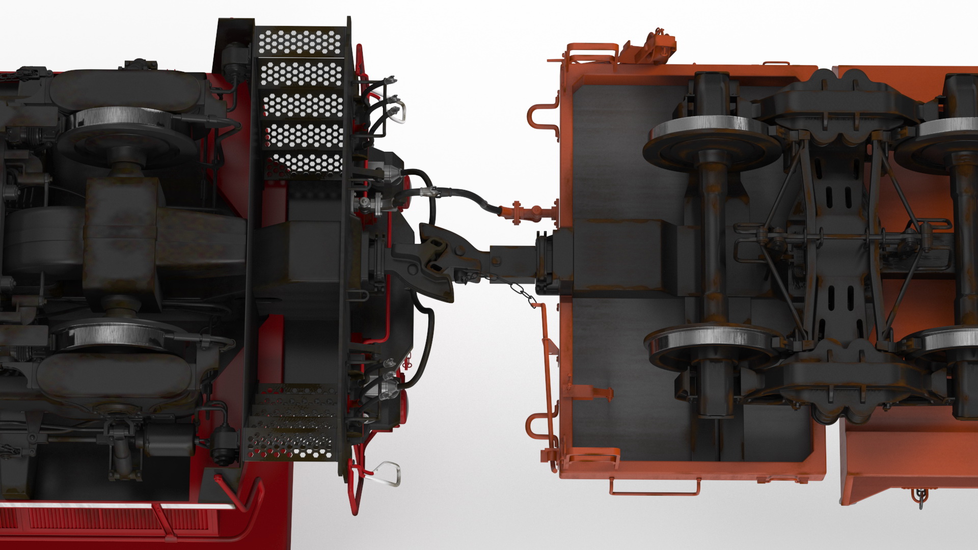 Train Loaded with Steel Rolls 3D model