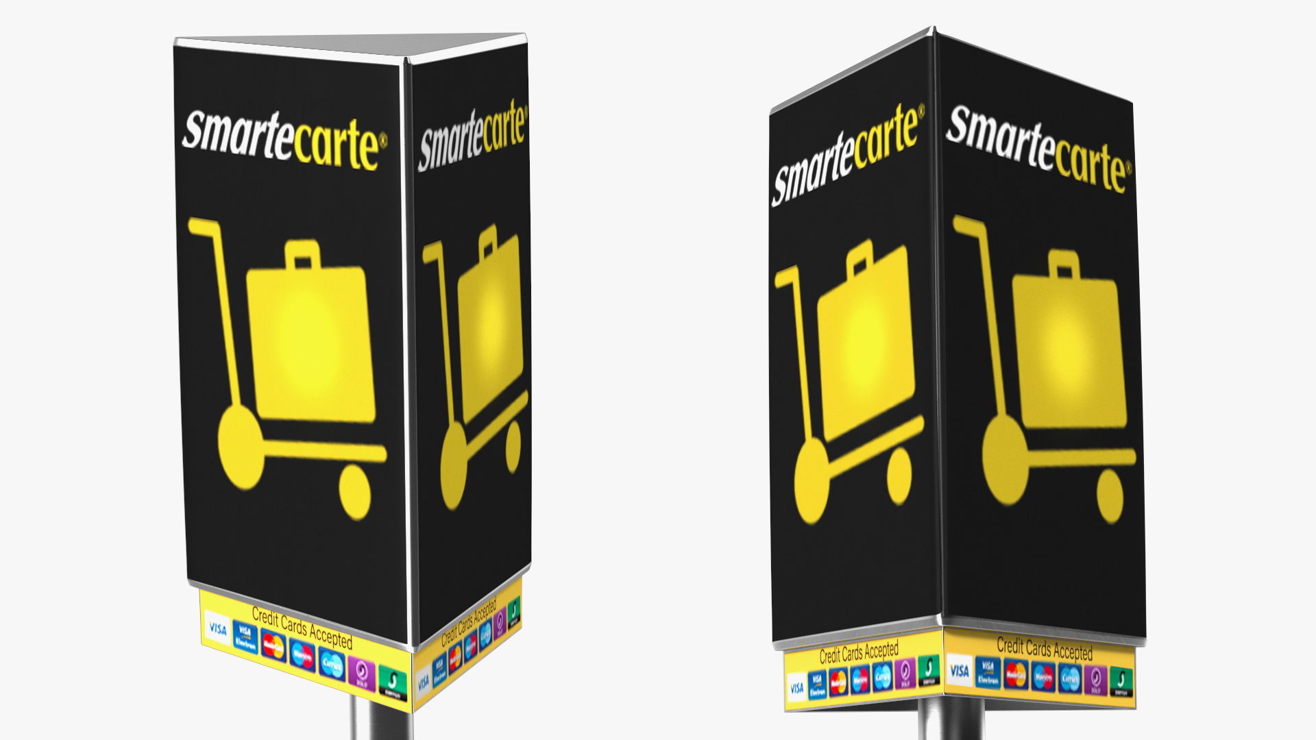 3D Smartecarte Airport Cart Management Unit with Carts