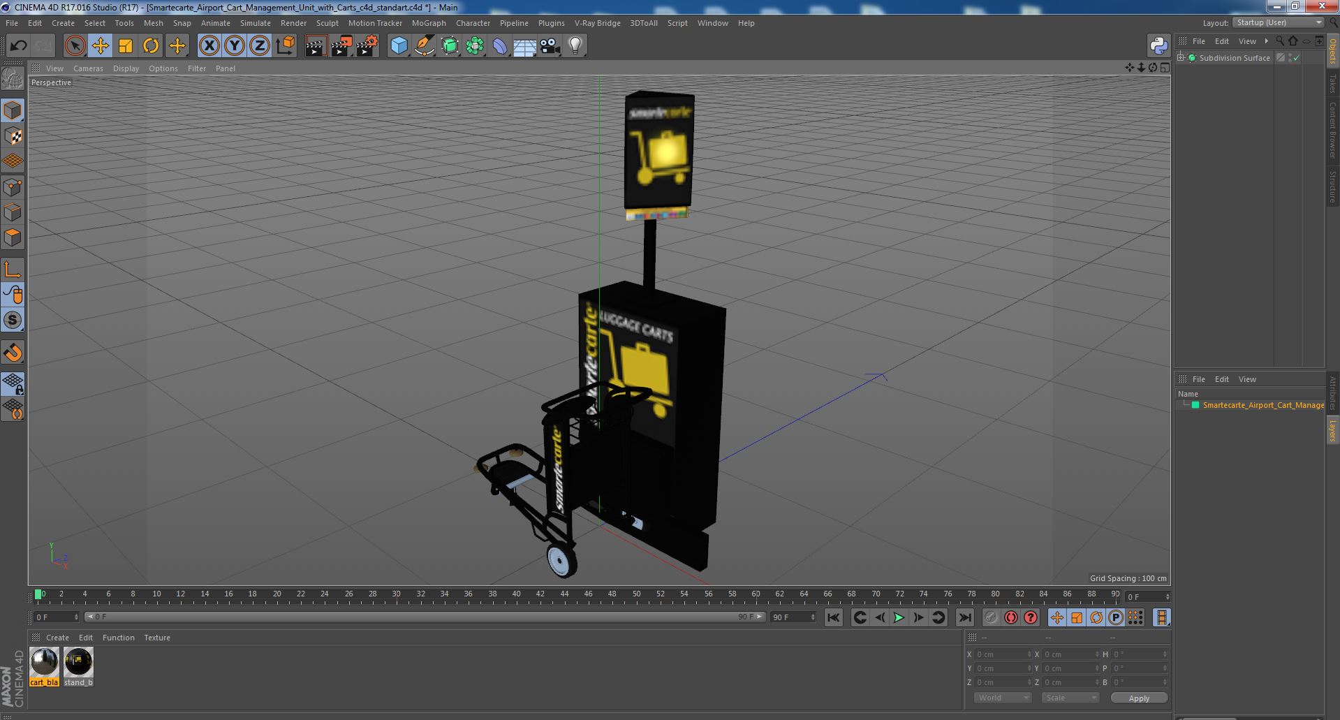 3D Smartecarte Airport Cart Management Unit with Carts