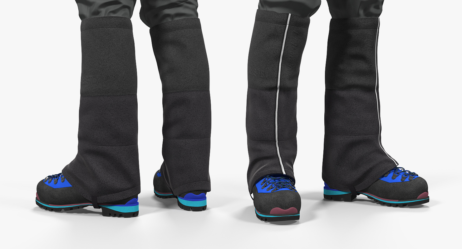 3D Winter Hiking Clothes Men with Backpack Rigged