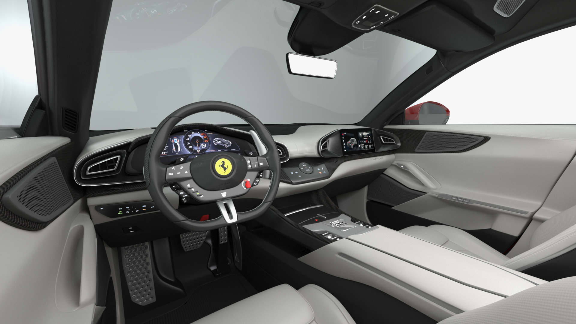 3D 2023 Red Ferrari Purosangue SUV