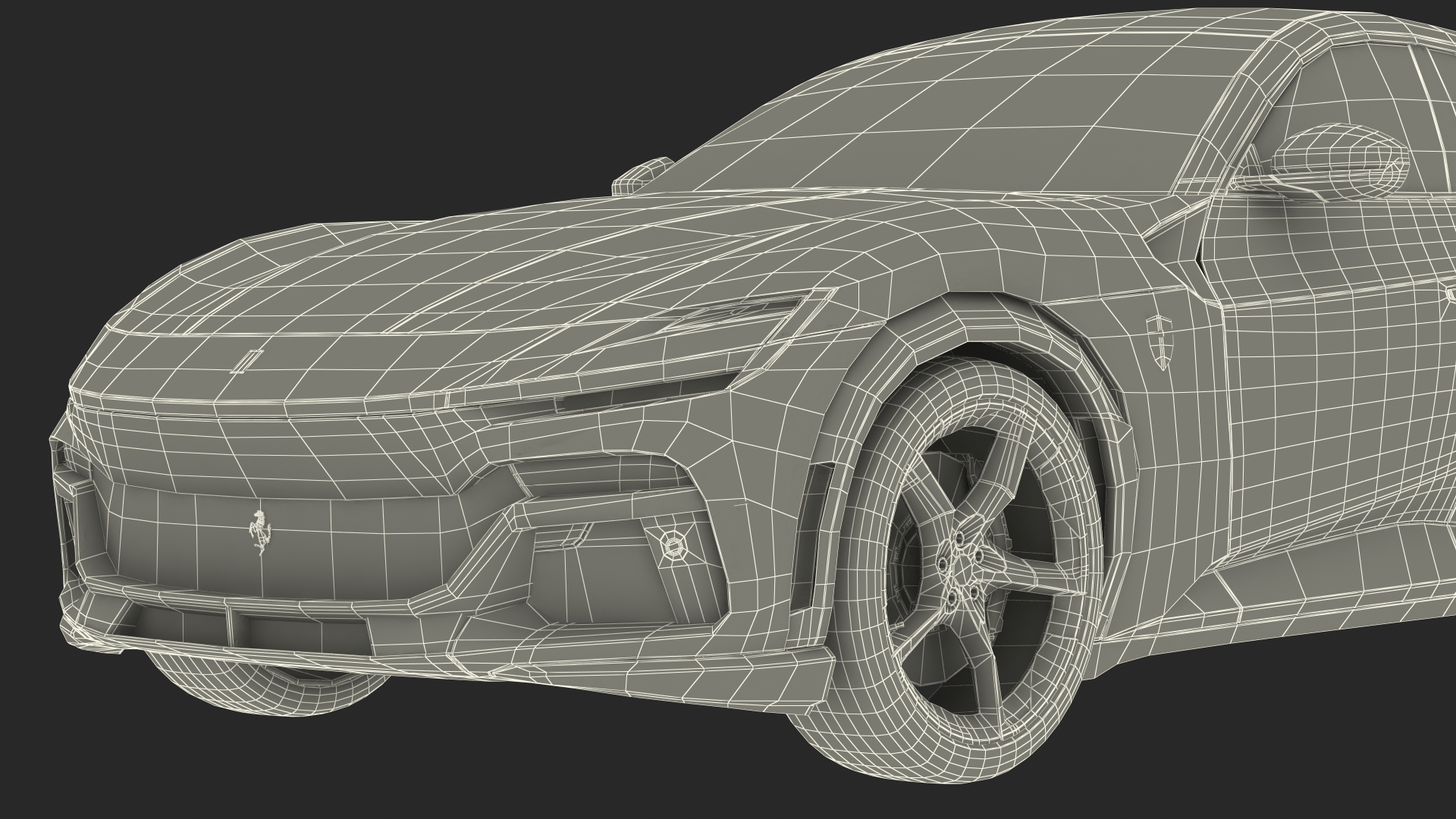 3D 2023 Red Ferrari Purosangue SUV