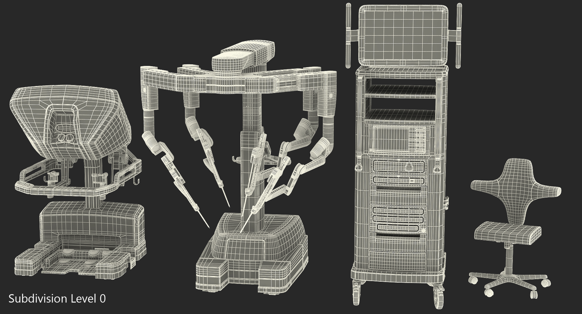 3D Da Vinci Surgical System Rigged