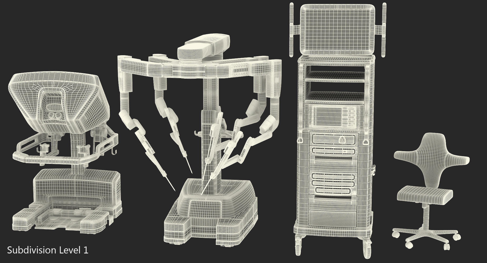 3D Da Vinci Surgical System Rigged