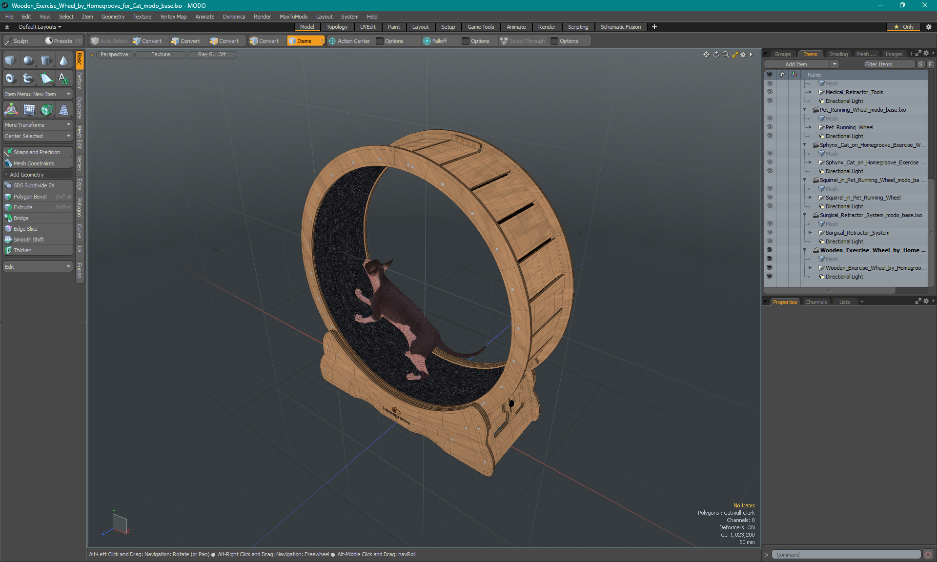 3D Wooden Exercise Wheel by Homegroove for Cat model