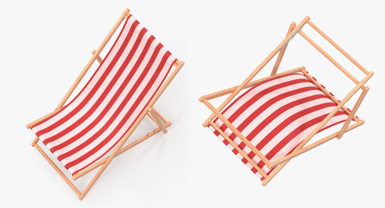 Classic Beach Folding Chair 3D