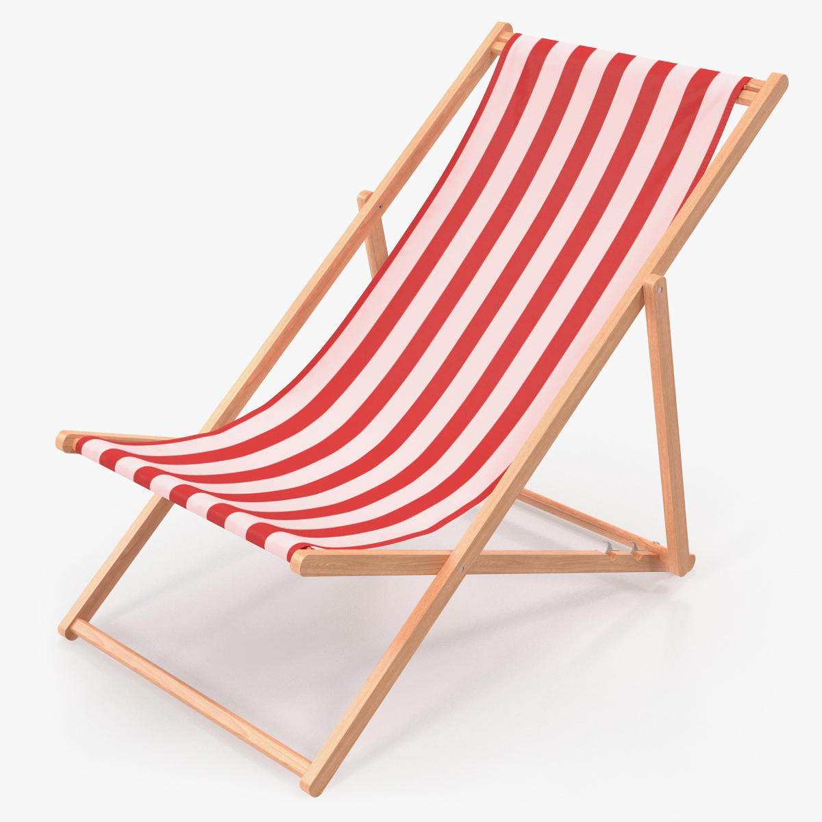 Classic Beach Folding Chair 3D Model, view 5