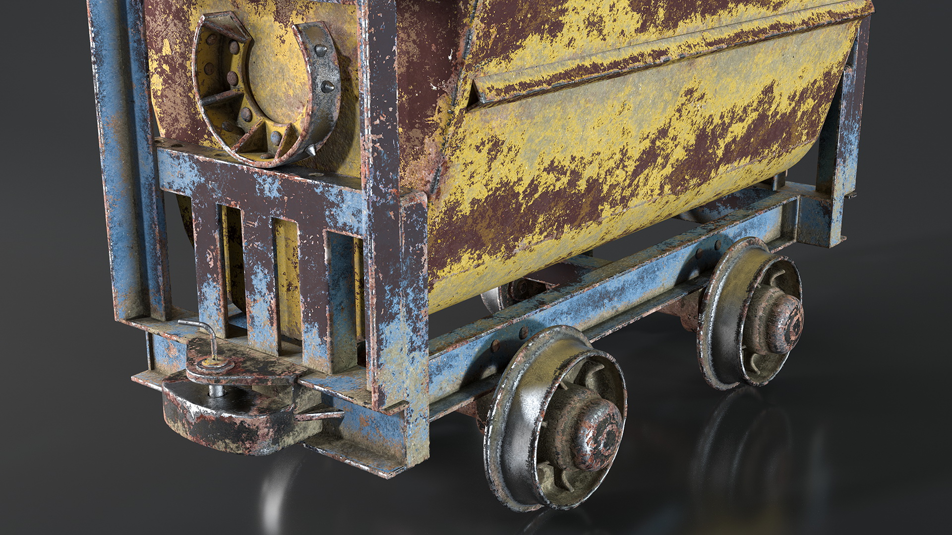 3D Mining Cart Rusted model