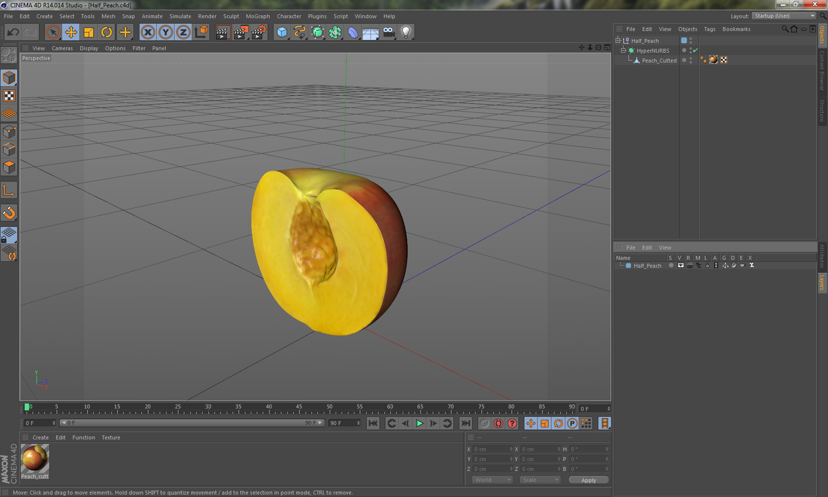3D model Half Peach