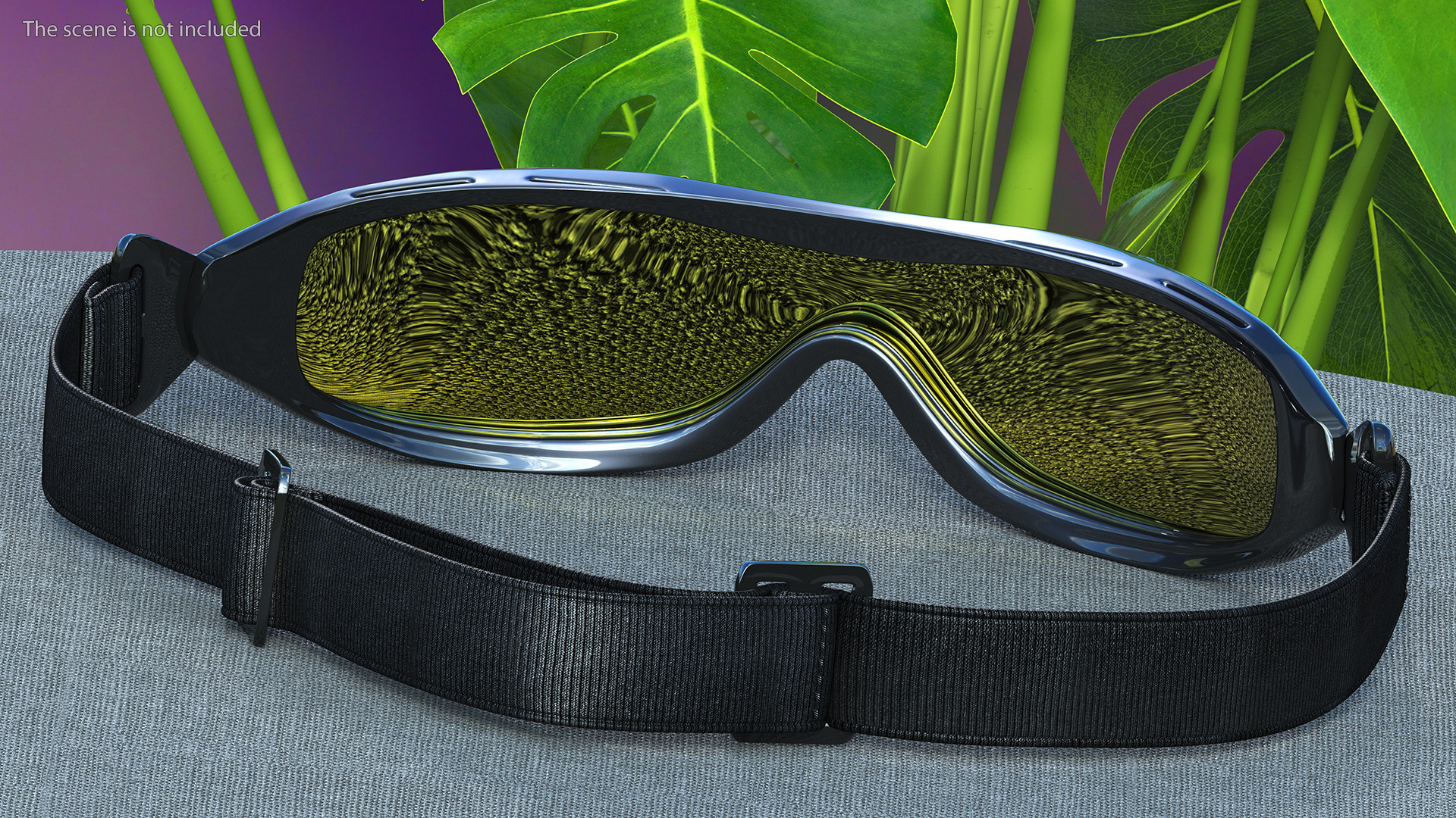 3D Polarized Yellow Ski Goggles model