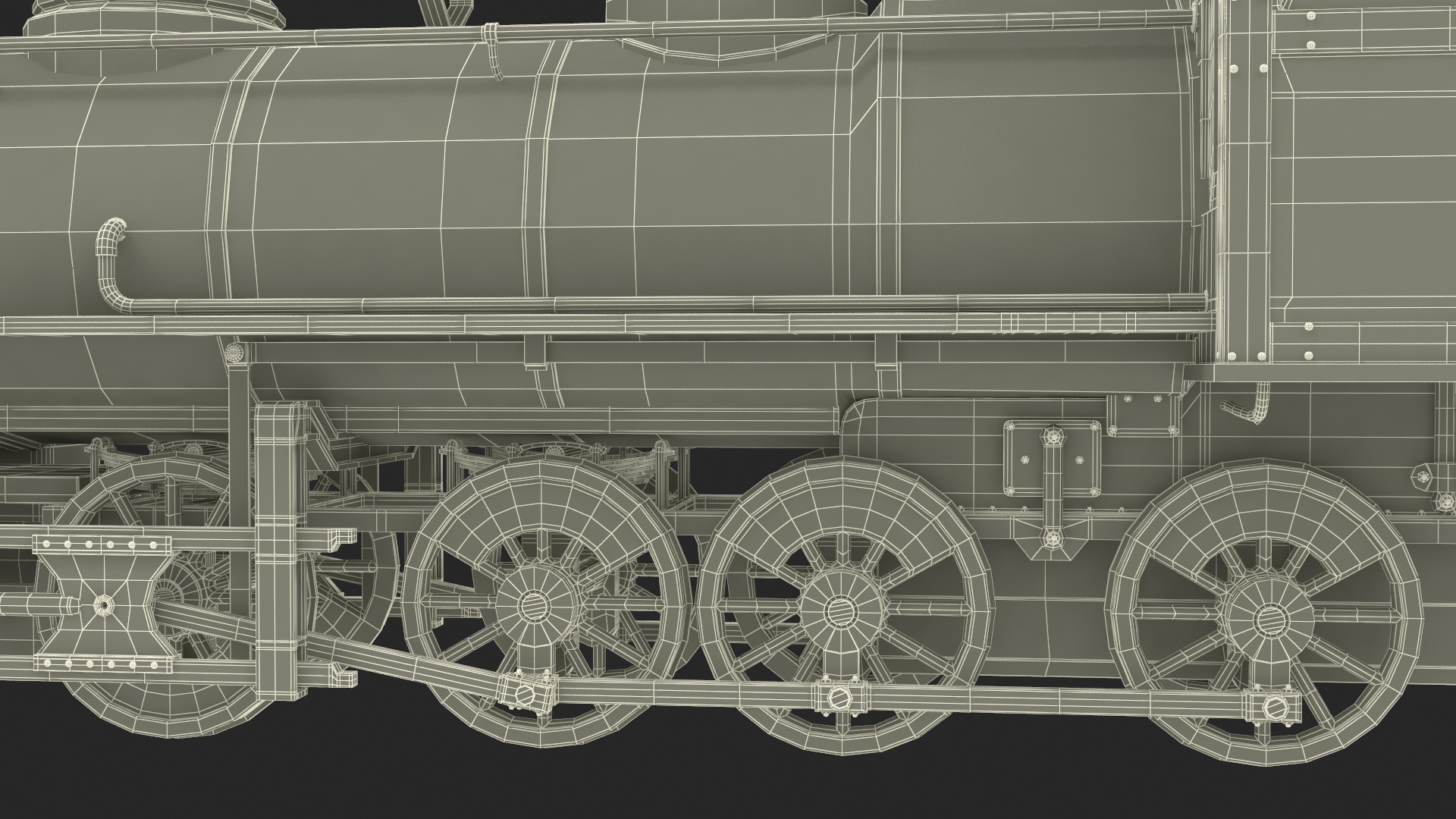 Steam Locomotive With Coal Wagon 3D