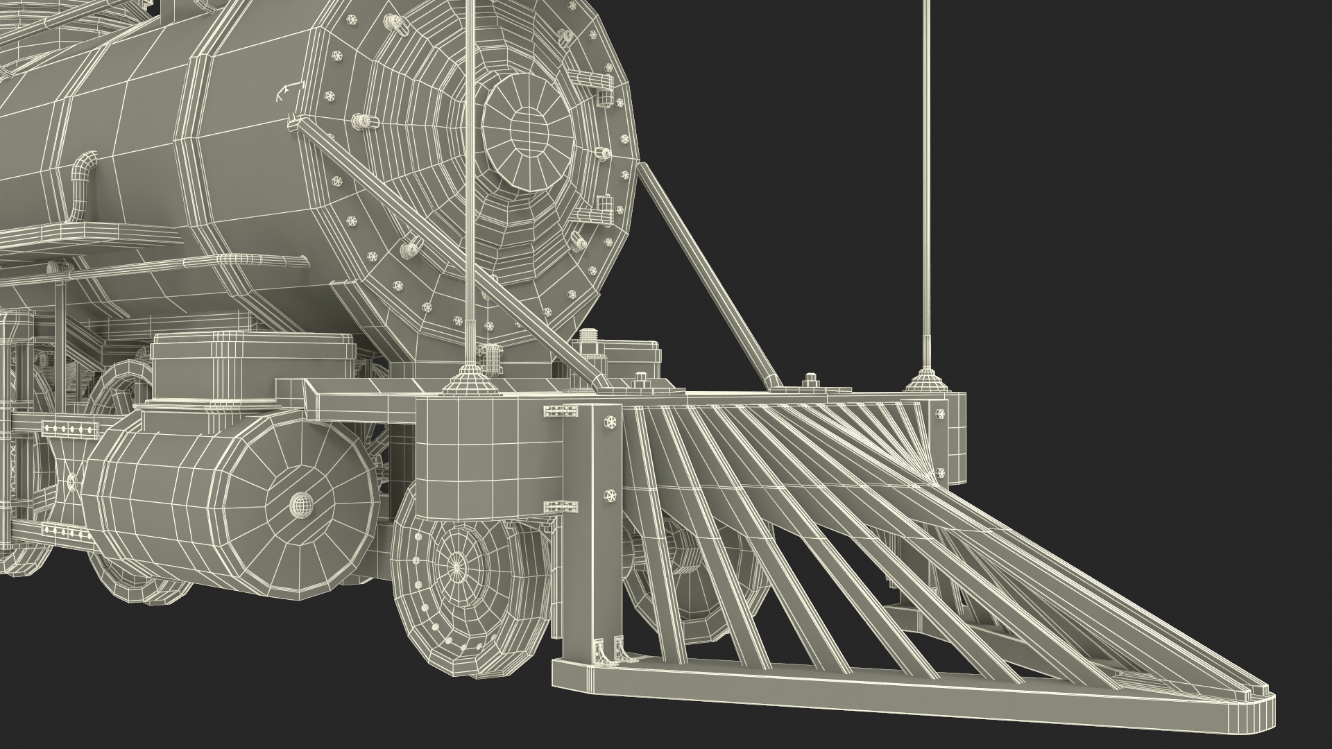 Steam Locomotive With Coal Wagon 3D