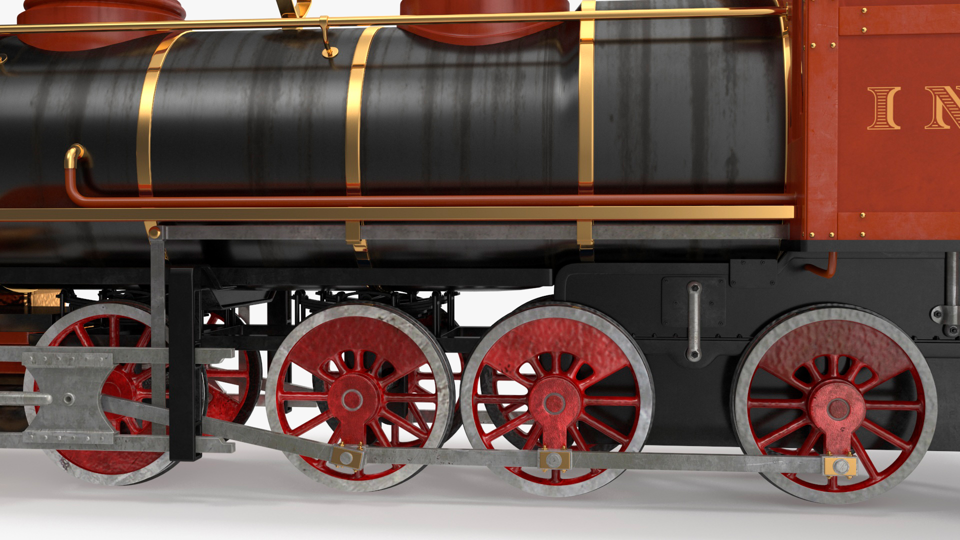 Steam Locomotive With Coal Wagon 3D