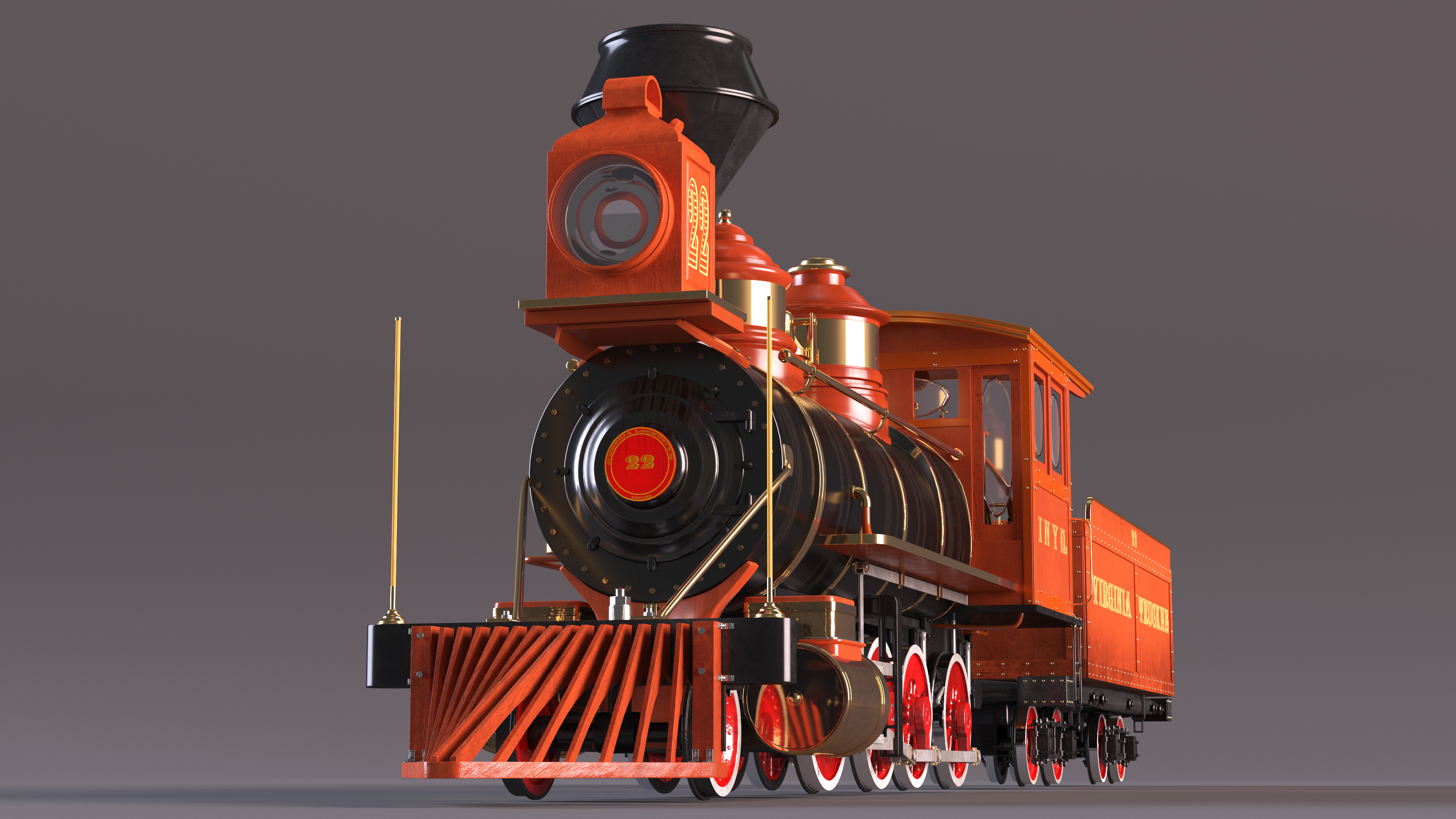 Steam Locomotive With Coal Wagon 3D