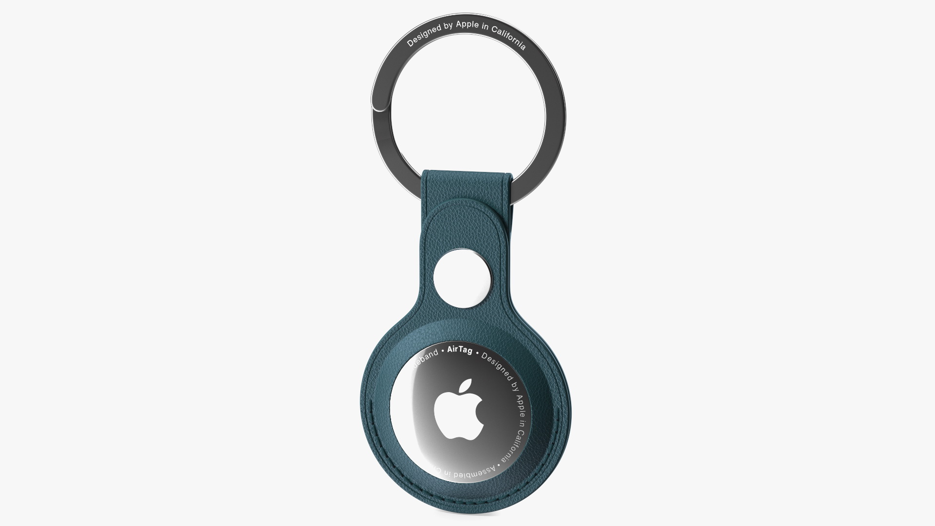 Apple AirTag Leather Key Ring Blue 3D model