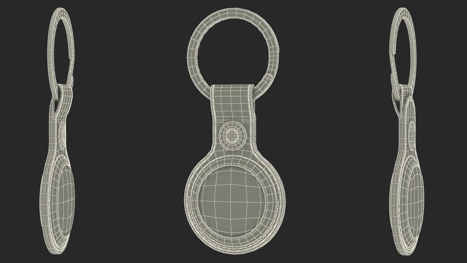 Apple AirTag Leather Key Ring Blue 3D model
