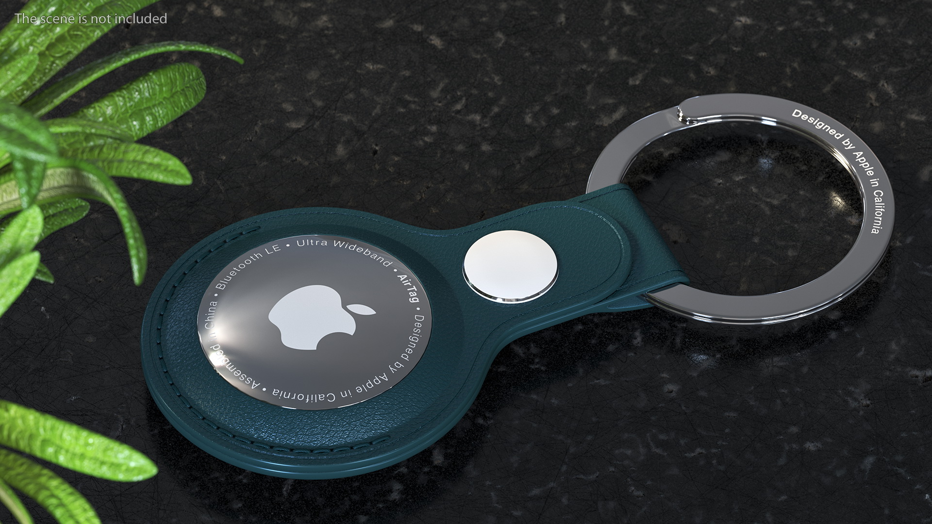 Apple AirTag Leather Key Ring Blue 3D model