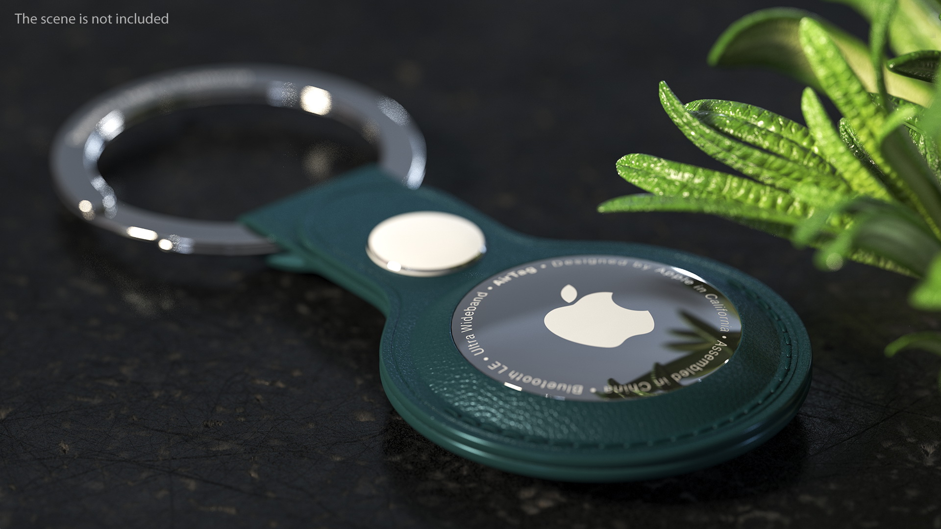 Apple AirTag Leather Key Ring Blue 3D model