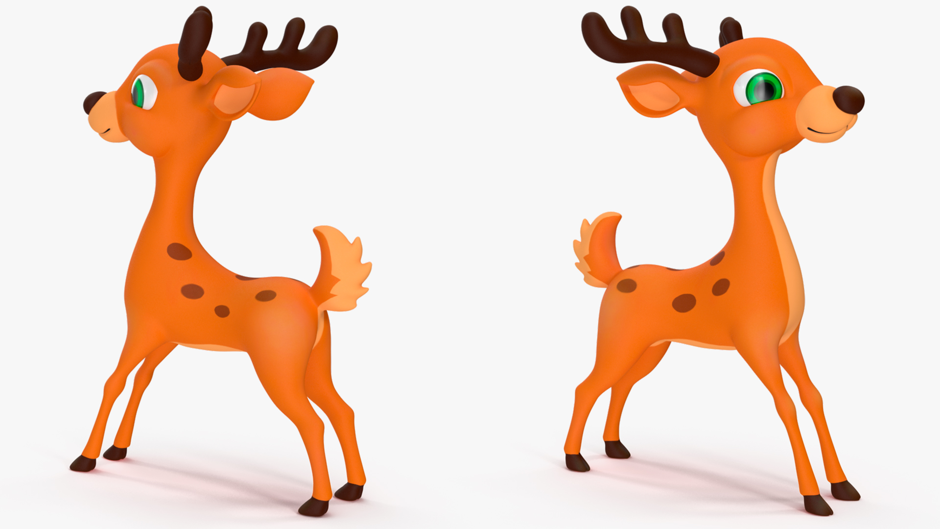 3D Cartoon Reindeer Rigged model