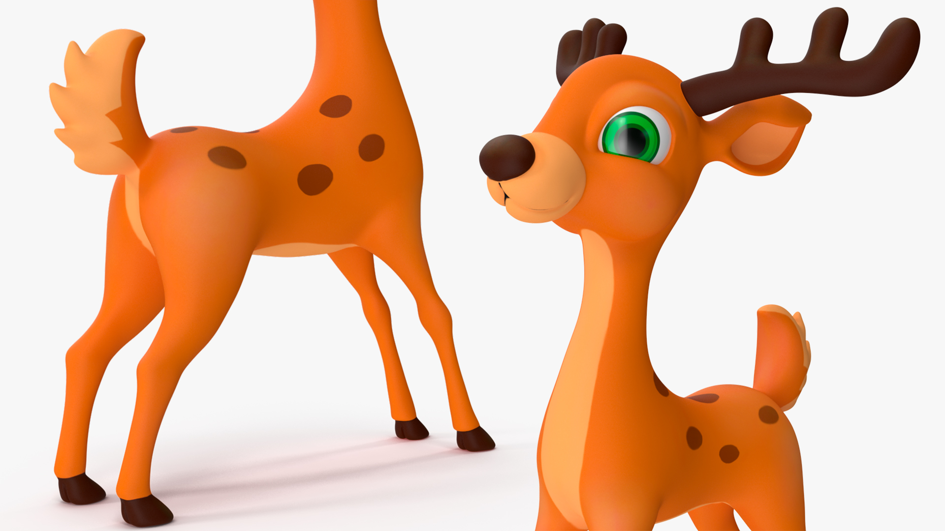 3D Cartoon Reindeer Rigged model