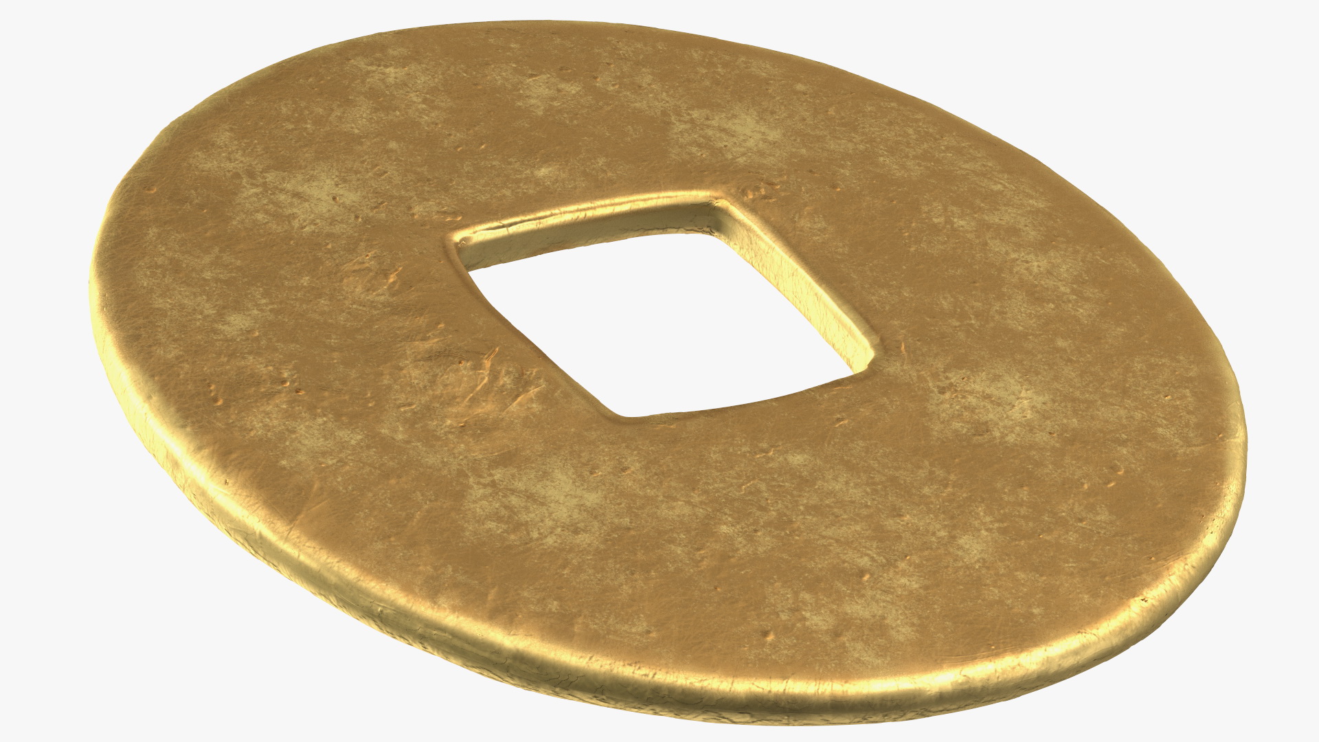 3D Chinese Gold Coin Tang Dynasty Kai Yuan Tong Bao model