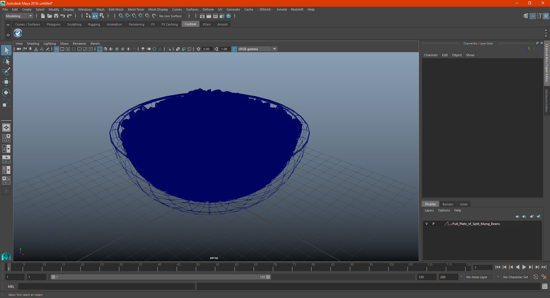 3D model Full Plate of Split Mung Beans