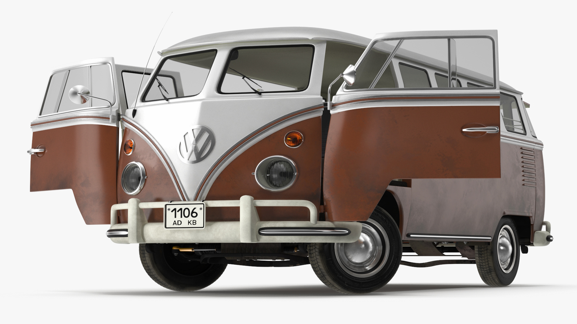 3D Volkswagen Type 2 T1 Bus Rigged