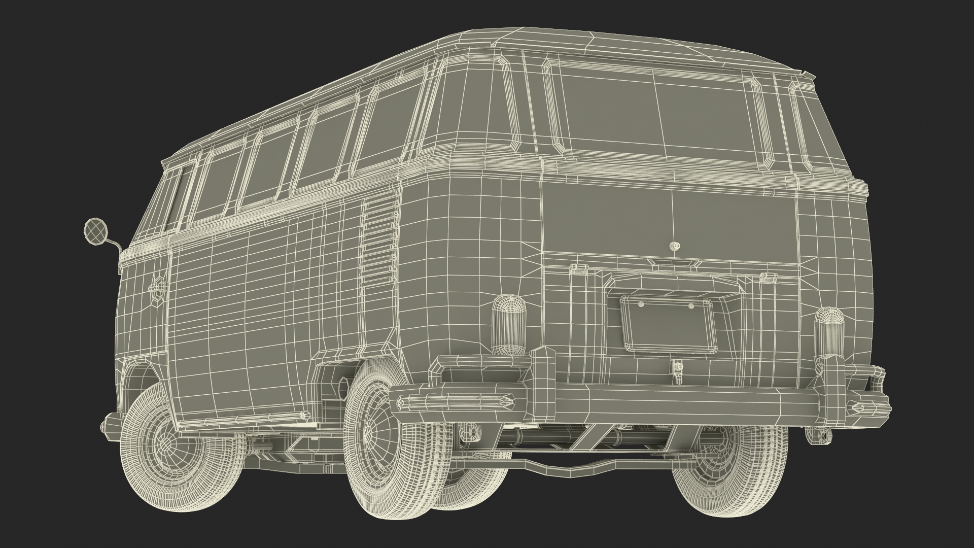 3D Volkswagen Type 2 T1 Bus Rigged
