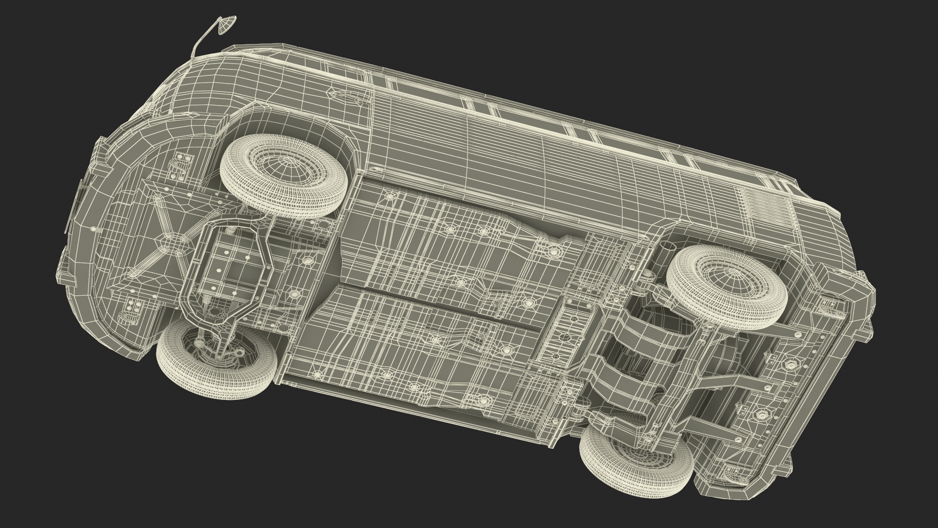 3D Volkswagen Type 2 T1 Bus Rigged