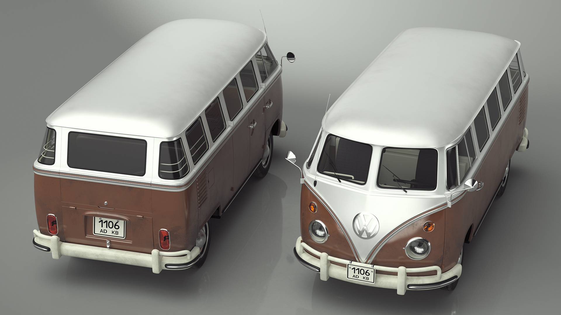 3D Volkswagen Type 2 T1 Bus Rigged