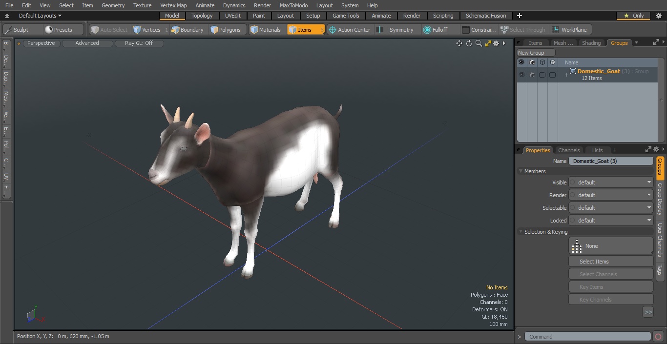 3D Domestic Goat model