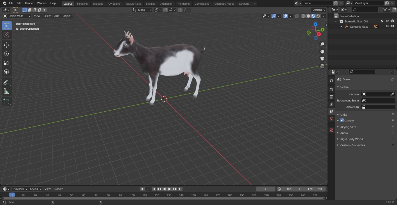 3D Domestic Goat model